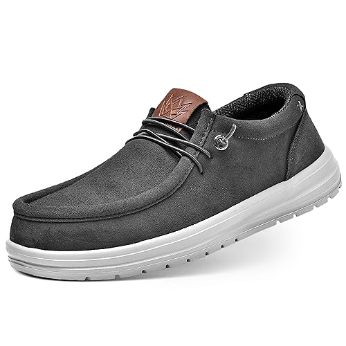 KONA & Chukka Men's Loafers Casual Slip-On Business Casual Shoes- Lightweight and Breathable Slip-On Lace Men's Suede Loafers Sneakers