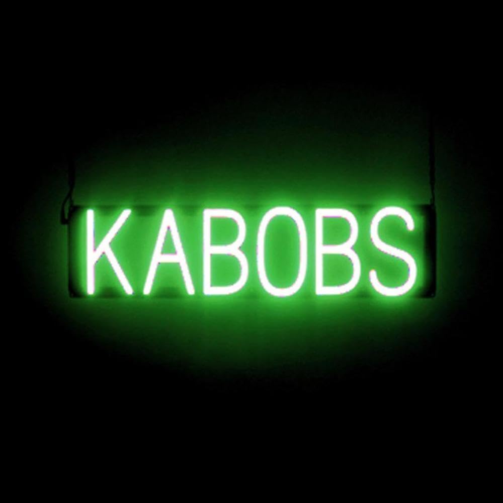SpellBrite LED Neon KABOBS Sign for Business - Green, 25" x 6"