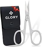 GLORY Professional Curved 3.5 Inch Nail Scissors, Premium Stainless Steel Manicure & Pedicure Scissors for Fingernails & Toenails, Sharp Precision Scissors for Men & Women, Small Grooming Scissors