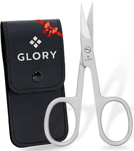 GLORY Professional Curved 3.5 Inch Nail Scissors Premium Stainless Steel Manicure & Pedicure Scissors for Fingernails & Toenails Sharp Precision Nail Cutting Scissors for Men & Women