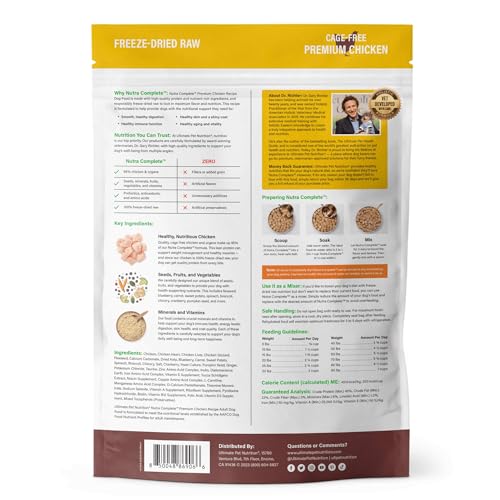 ULTIMATE PET NUTRITION Nutra Full Uncooked Freeze Dried Canine Meals, Veterinarian Formulated with Antioxidants, Prebiotics & Amino Acids (1 Pound, Hen) ULTIMATE PET NUTRITION Nutra Full Uncooked Freeze Dried Canine Meals, Veterinarian Formulated with Antioxidants, Prebiotics & Amino Acids (1 Pound, Hen)