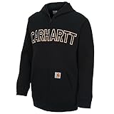 Carhartt boys Zip-up Hooded Long Sleeve Sweatshirt Sweater, Black, 24 Months US
