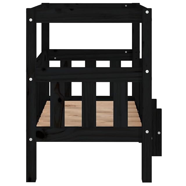 Foto 6 de 8 de vidaXL Cama para Perros Cachorro Animal Doméstico Madera Maciza de Pino Negro