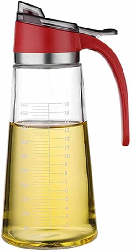 Reinforced Glass Oil Bottle Premium 500ml Vinegar Container Kitchen Soy Sauce Bottle Fashion Glass Vinegar Storage Bottle(E)