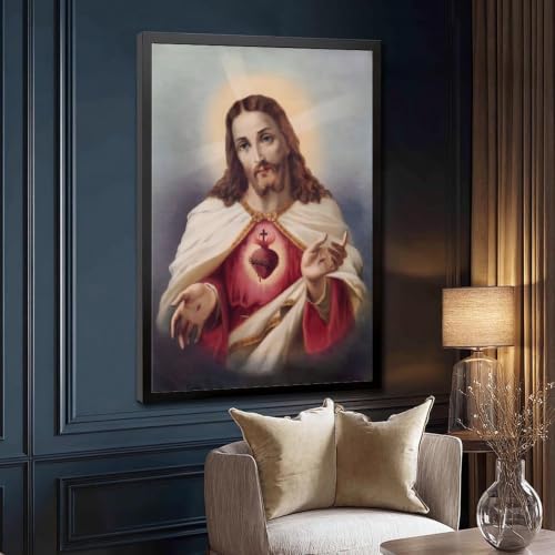 Toile Sacré-Cœur de Jésus pour briser la monotonie d'un mur blanc