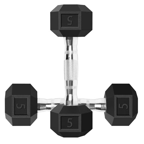 Balelinko Hex Dumbbell Set 5 lbs with Metal Handles