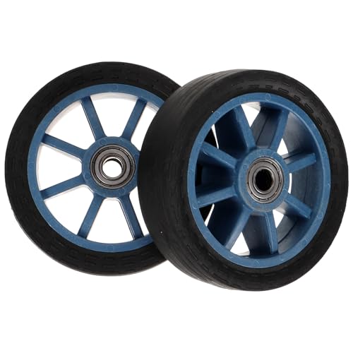 Mikinona 2個 重荷重対応大号ゴム車輪 耐摩耗設計でショッピングカート 台車用交換部品 軽量トロリーや手押し車の運搬を安定サポート