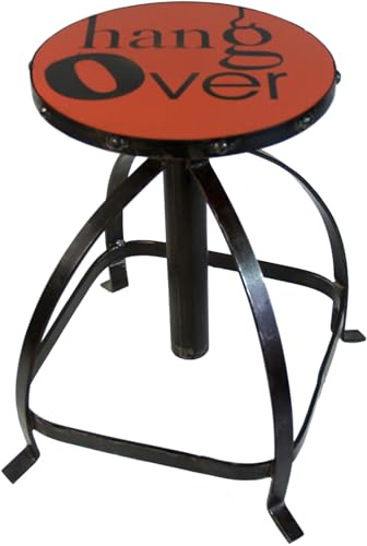 Guru-Shop Tabouret de Métal Orange, Tabouret Pivotant, 46,5x34x34 cm, Sièges