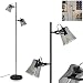 Produktbild HOFSTEIN Stehleuchte Trajouca, moderne Stehlampe aus Metall/Glas in Schwarz/Rauchfarben, Bodenlampe im Retro/Vintage-Design m. Fußschalter am Kabel u. verstellbaren Strahlern, 2 x E14 max. 10 Watt