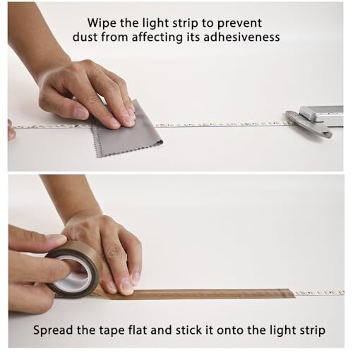 Image of Light Soften Tape 2 PCS 0.78inx29ft Led Light Strip Masking Tape Lighting Dimming Cover Sticker, (Brown)