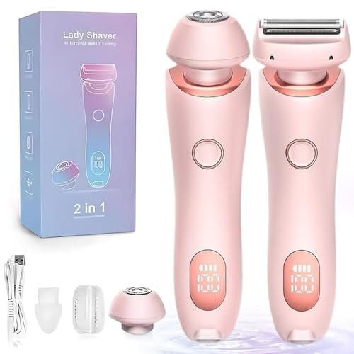 Womens Razor,Razor for Women, The Glide Pro 3.0 Shaver,2 in 1 Wet & Dry Waterproof Electric Razors for Women,Silk Glide Pro Shaver with Removable Head for Leg Arm Underarm Bikini Area,Pink2