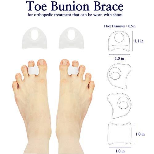 Toe Separators Bunion Corrector Twocareone - Toes Support Spacers Care For Hammertoe Valgus - Orthopedic Foot Relief Sleeve With Cushion For Bunionette Bunions - Stretcher Correct Treatment #TOP4