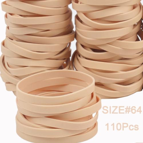 Rubber Bands 110Pcs Beige Strong Size #64 Office File Folder For School Home Office Supplies image 6