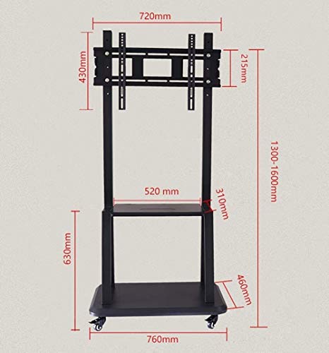 Soporte móvil para TV hasta 100 kg con ruedas y estantes miniatura 2