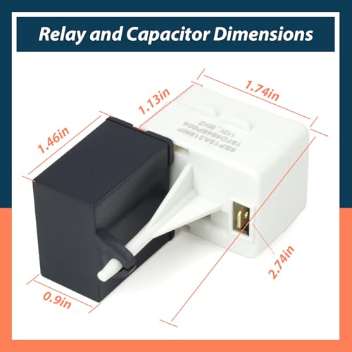 Lisnhlin WR09X10107 Start Relay WR55X24064 CKDX24064X Overload Capacitor Replacement for GE for Hotpoint for Americana Refrigerator Compressor by Lisnhlin - Used condition - Image 6