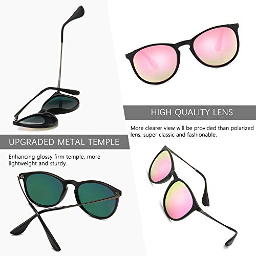 Image of SUNGAIT Premium Vintage Round Sunglasses for Women Men Classic Retro Style