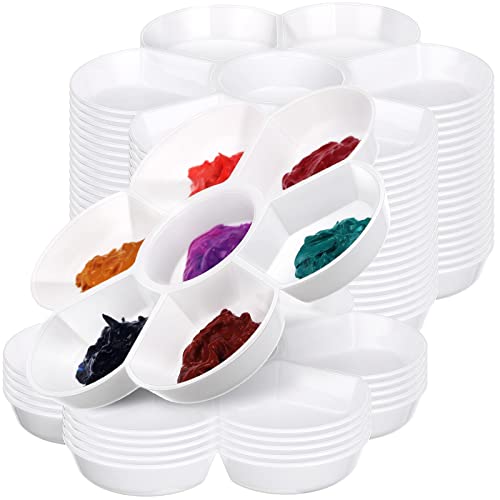 25 Pcs Paint Pallet with 7 Wells Plastic Paint Tray