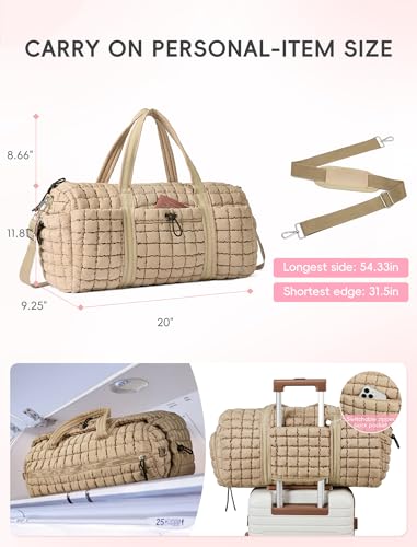 CLUCI Quilted Duffel Bag for Women Bundkes with Women Wallet4