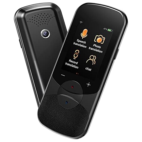 Adelagnes Sprachübersetzer Gerät Übersetzer,Online/Offline Instant Übersetzungsgerät mit sprachausgabe,Foto Übersetzer Zwei-Wege-Übersetzung Geeignet für Reisen,Business,Sprachenlernen,Schwarz Cover