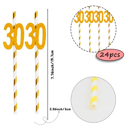 24 pitillos biodegradables glitter para cumpleaños miniatura 2