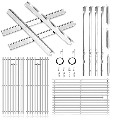 Criditpid Replacement Parts for Charbroil Performance 4 Burner 463365021 463366022 463351021 463350722 463354021 463365522, Grill Grates, Heat Plates, Burners and Igniter for Charbroil Grill Parts