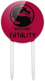 Acrylic Mortal Kombat Fatality Logo Cake Topper Party Decoration for Wedding Anniversary Birthday Graduation