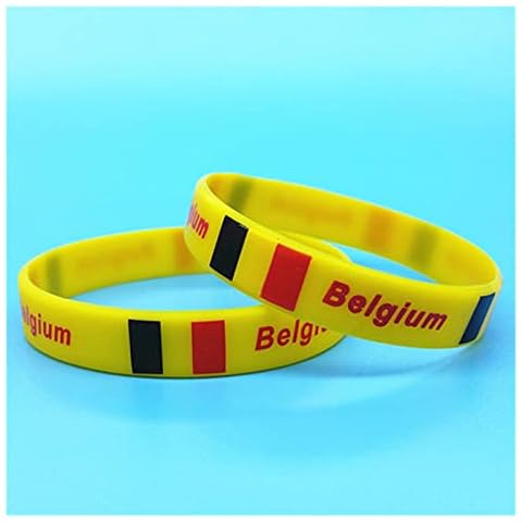 1pc Men Women 39 Country Flag Print Silicone Bracelet Sports Friendship Wristband Rubber Wrist Band Bangle (Metal Color : 22) Cover