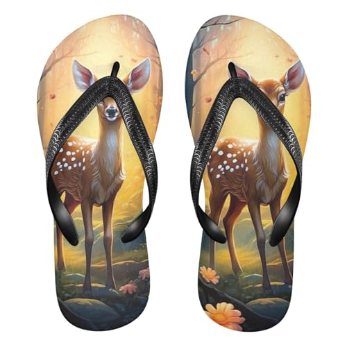 Flower Woods Cute Deer Flip Flop Beach Summer Casual Sandal for Women & Men Shower Shoes 20856588