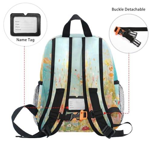 Fairy Flying in Flower Garden Backpack for Kids Chest Strap Girls Student Bookbags for Airplane S3