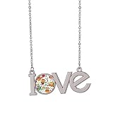 Quantité : 1 collier Collier avec pendentif en forme de hiboux avec motif de fleurs, M