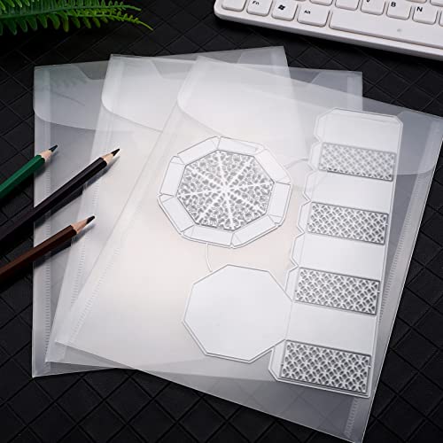 Image of Marspark 21 Pieces Clear Stamp and Die Storage Bag Pockets Resealable Plastic Seal Storage Envelopes Case Dies Stamp Pocket for Christmas DIY Paper Card Craft(7 x 9.4 Inch)