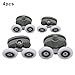 4-Pack Twin Butterfly Shower Door Top and Bottom Rollers, Adjustable for 4–6mm Glass Thickness, 19/23/25/27mm Diameter x 6mm Wide Wheels, Compatible with Frame-Sealed Sliding(25mm)