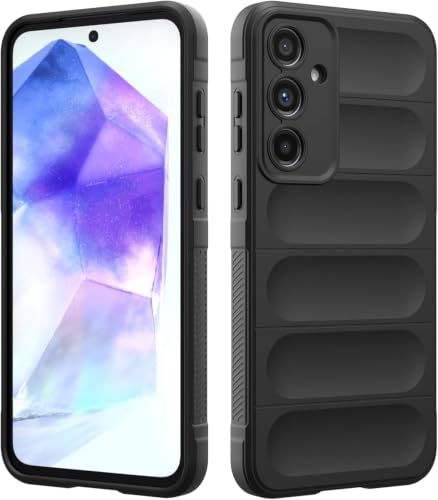 Image of ShieldTech AirGuard Series Back Cover Case for Samsung Galaxy M37 5G | Microfiber Lining | Airbag Cushion Drop Protection | Silicone Cover Case | Anti Slip Grip - Black for Samsung Galaxy M37 5G