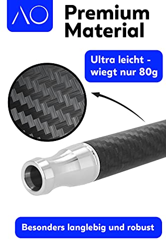 AO® Shisha CARBO-ONO Mundstück 38cm Edelstahl | Aufräumbar in dem Schlauchadapter! (Edelstahl) – Bild 3