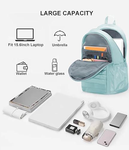 Image of KEOFID Travel Backpack for Women, Womens Work Backpacks, Anti-theft Backpack Purse, Back pack for College Girls, Carry-On Travel Backpacks,Bookbag(Light Green)