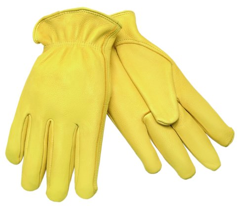 Image of MCR Safety 3500XL Big Buck Premium Grade Grain Deerskin Self Hemmed Gloves with Keystone Thumb, Yellow, X-Large, 1-Pair