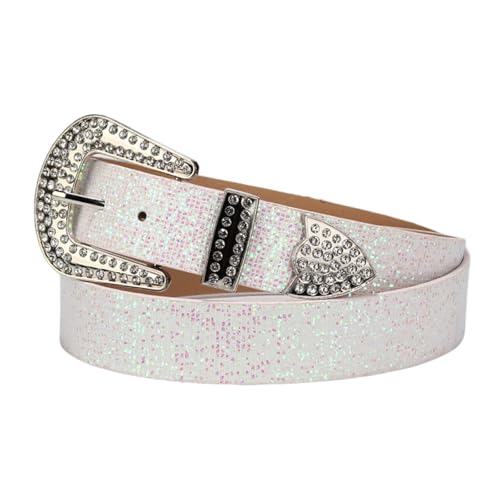 Stylish PU Leather Belt Rhinestones Decorative New Ladies Waist Belt Unique Belt for Party and Wedding Outfits