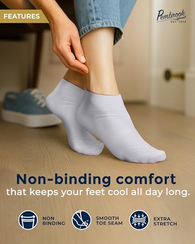 Pembrook Bamboo Viscose Ankle Diabetic Socks for Women and Men - 6 Pairs | Moisture-Wicking, Super Soft, Non Binding3