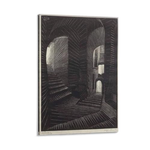 Chambre à coucher moderne habillée par la peinture décorative Escher Atrani 60x90cm