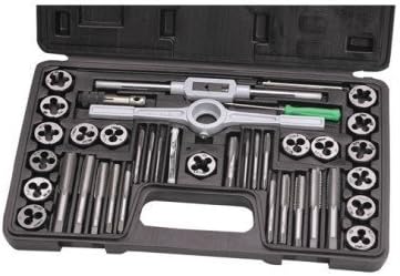 40 Piece SAE Carbon Steel Tap and Die Set with Carrying Case