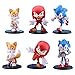 Figuras Decoración Pastel, 6Pcs Sonic Mini Juego De Figuras, Decoración De Pastel De Sonic Cake Topper Figuras Juguete Decoración Tartas Acción Figuras Modelo