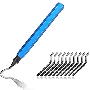 11 stuks ontbramergereedschap, 360° roterend lemmet met 10 stuks reservemessen, voor 3D-printer, kunststof, koper…