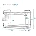 iSPECLE Dish Drying Rack with Drainboard - 304 Stainless Steel 2 Tier Dish Racks with Spout for Kitchen Counter, Dish Drainer with Tray, Stainless Steel Utensil Holder, Cutting Board Holder, Silver