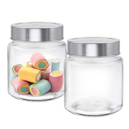 Image of Treo By Milton Radius Glass Jar, Set of 2, 580 ml Each, Transparent | Storage Jar | Multipurpise Jar | Modular Kitchen
