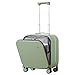 mixi Carry On Luggage, 18'' Suitcases with Spinner Wheels, Rolling Travel Suitcase with Front Laptop Pocket Luggage Aluminum Frame PC Hardside with TSA Lock and Cover, Avocado Green