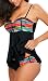 Imilan Women's Sports Swimwear Tankini Top Brief Bottom Mesh Beachwear Swimsuit ((US 16-18) 5XL, Rainbow)