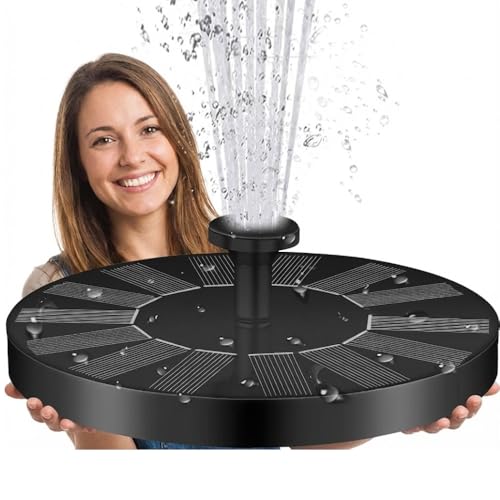 Drumstone (𝐒𝐩𝐞𝐜𝐢𝐚𝐥 𝟏𝟓 𝐘𝐞𝐚𝐫𝐬 𝐖𝐚𝐫𝐫𝐚𝐧𝐭𝐲) Solar Bird Bath Fountain Pump with 5 Spray Nozzles, Floating Water for Bird Baths, Garden Ponds, Outdoor Water Features