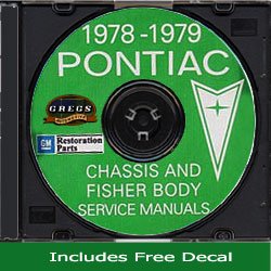 1978 1979 Pontiac Shop Service Repair Body Manual CD with Decal