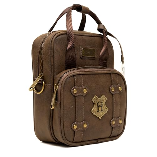 The Wizarding World of Harry Potter Bag, Crossbody, Harry Potter Hogwarts School of Witchcraft and Wizardry Brown, Vegan Leather2