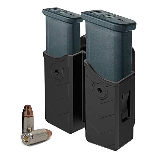 HQDA Universal Double Magazine Holster, Mags Pouch, Fits Glock 17 19 22, 9MM/.40